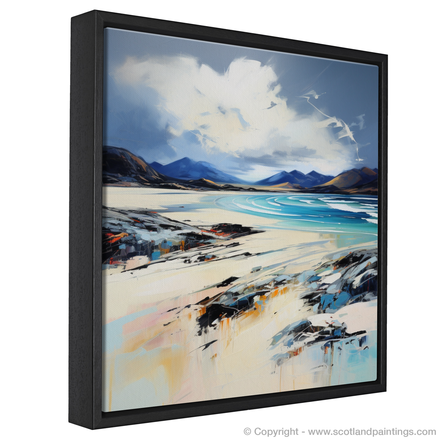 Painting and Art Print of Luskentyre Beach, Isle of Harris entitled "Luskentyre Beach: An Expressionist Ode to Scottish Shores".