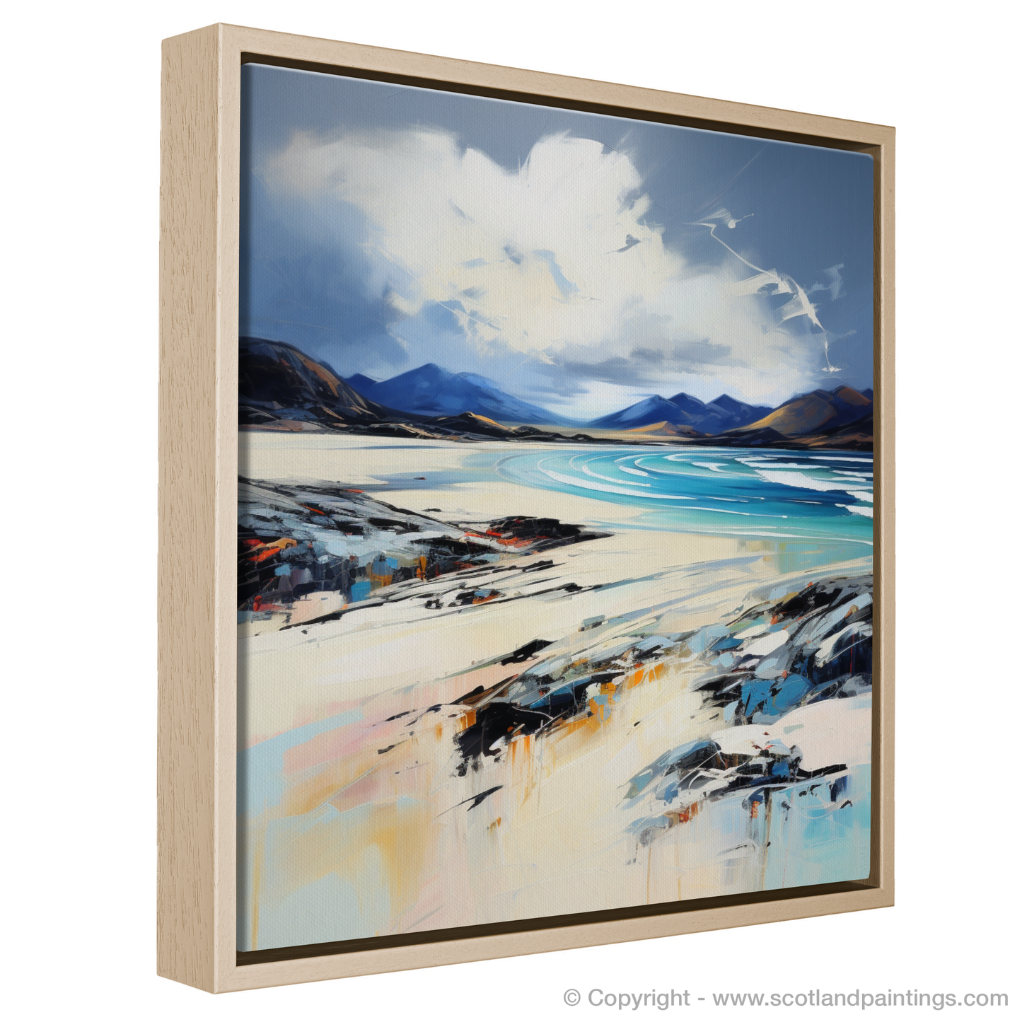 Painting and Art Print of Luskentyre Beach, Isle of Harris entitled "Luskentyre Beach: An Expressionist Ode to Scottish Shores".