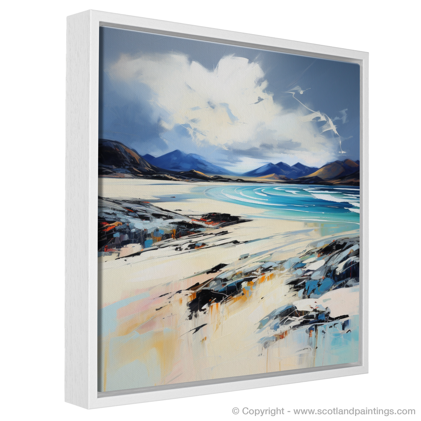 Painting and Art Print of Luskentyre Beach, Isle of Harris entitled "Luskentyre Beach: An Expressionist Ode to Scottish Shores".