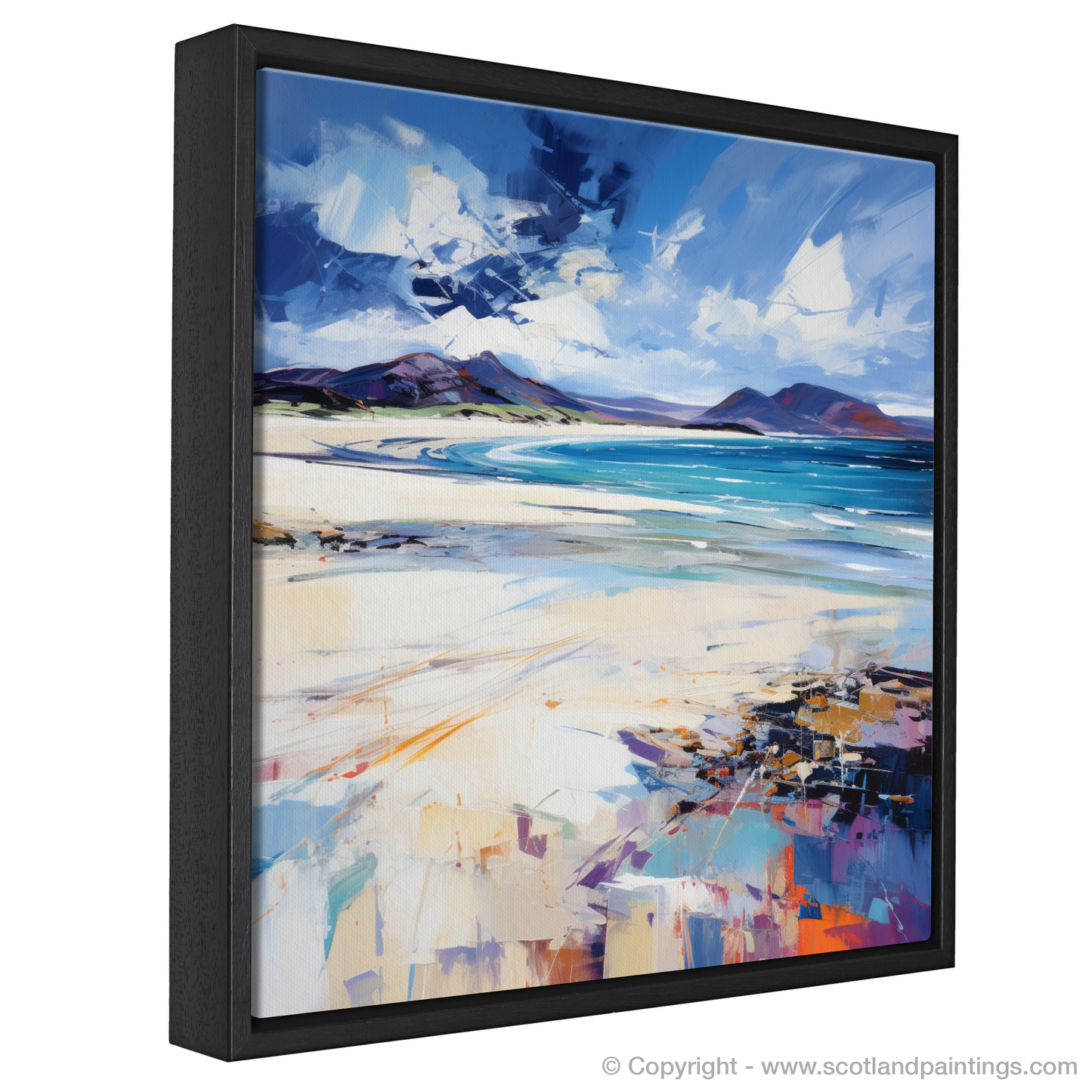 Painting and Art Print of Luskentyre Beach, Isle of Harris entitled "Luskentyre Beach: An Expressionist Ode to Scotland's Wild Coast".