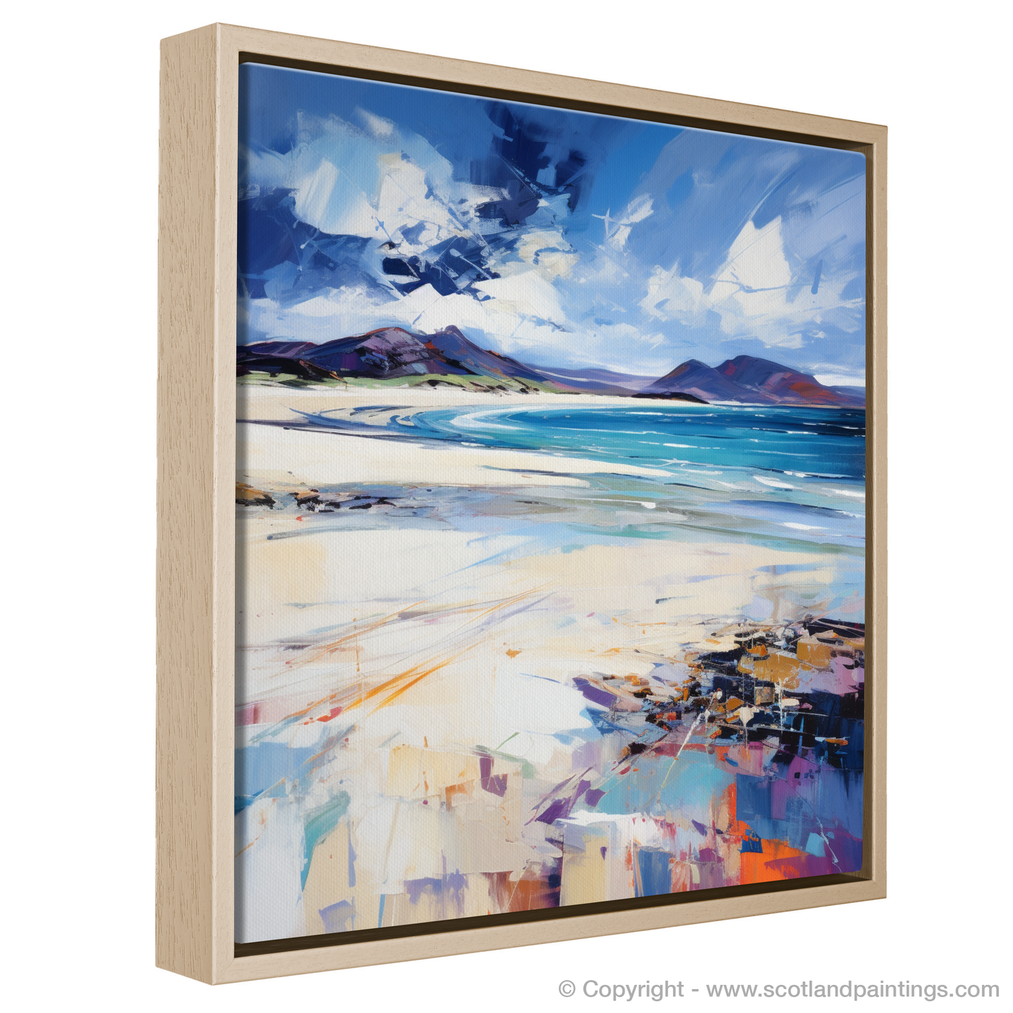 Painting and Art Print of Luskentyre Beach, Isle of Harris entitled "Luskentyre Beach: An Expressionist Ode to Scotland's Wild Coast".