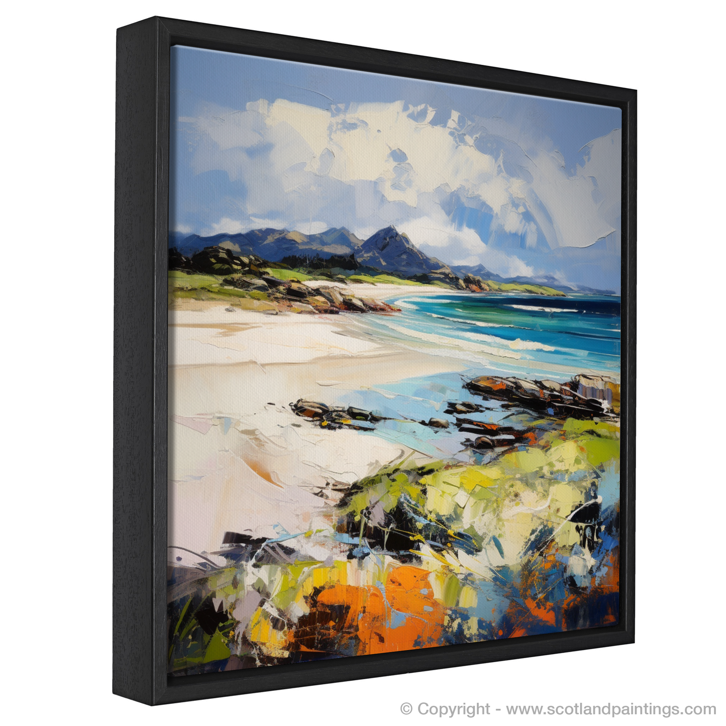 Painting and Art Print of Camusdarach Beach, Arisaig entitled "Expressionist Visions of Camusdarach Beach".