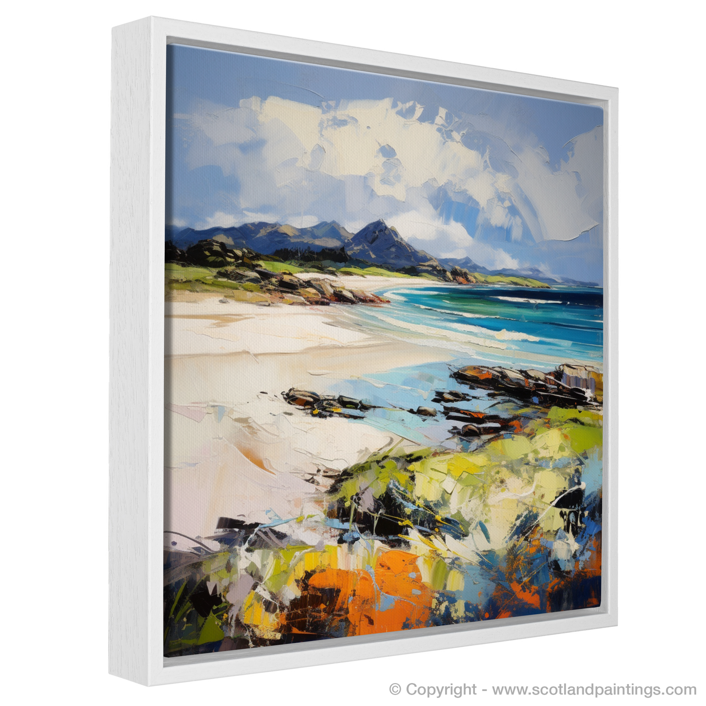 Painting and Art Print of Camusdarach Beach, Arisaig entitled "Expressionist Visions of Camusdarach Beach".