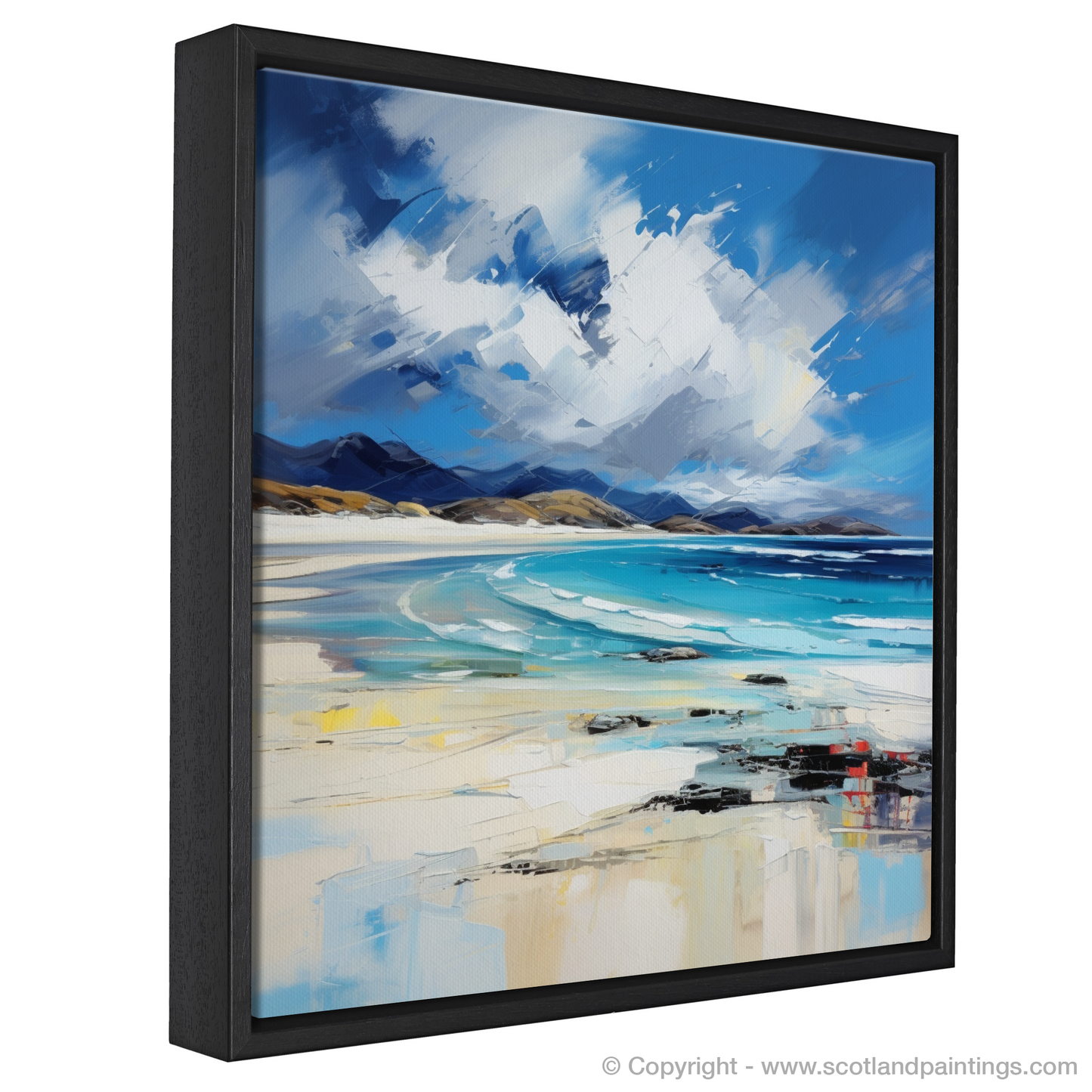 Painting and Art Print of Luskentyre Beach, Isle of Harris entitled "Luskentyre Beach Impressions: An Expressionist Ode to Scotland's Coastline".