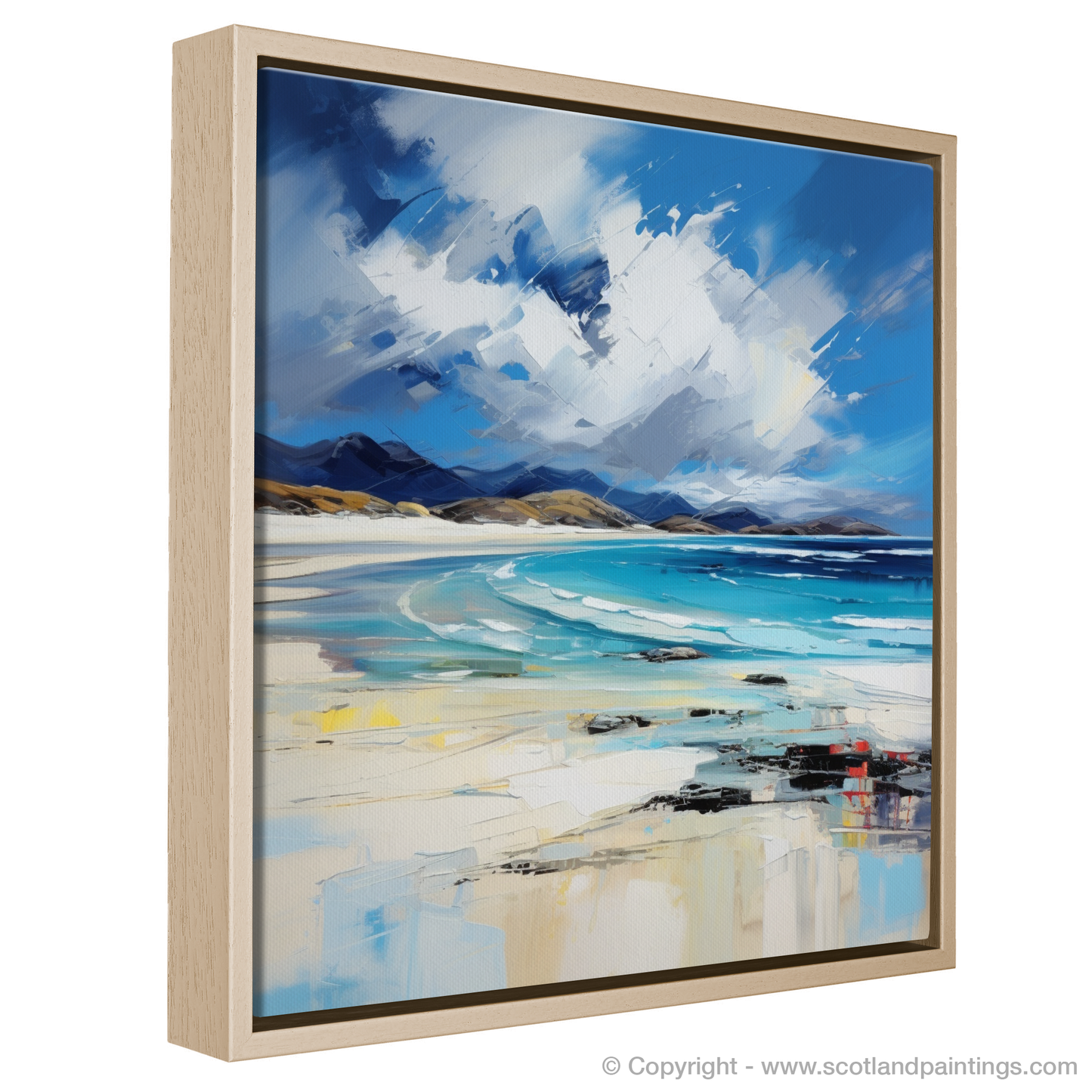 Painting and Art Print of Luskentyre Beach, Isle of Harris entitled "Luskentyre Beach Impressions: An Expressionist Ode to Scotland's Coastline".