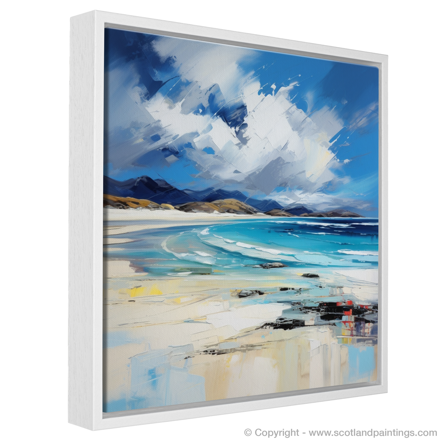 Painting and Art Print of Luskentyre Beach, Isle of Harris entitled "Luskentyre Beach Impressions: An Expressionist Ode to Scotland's Coastline".