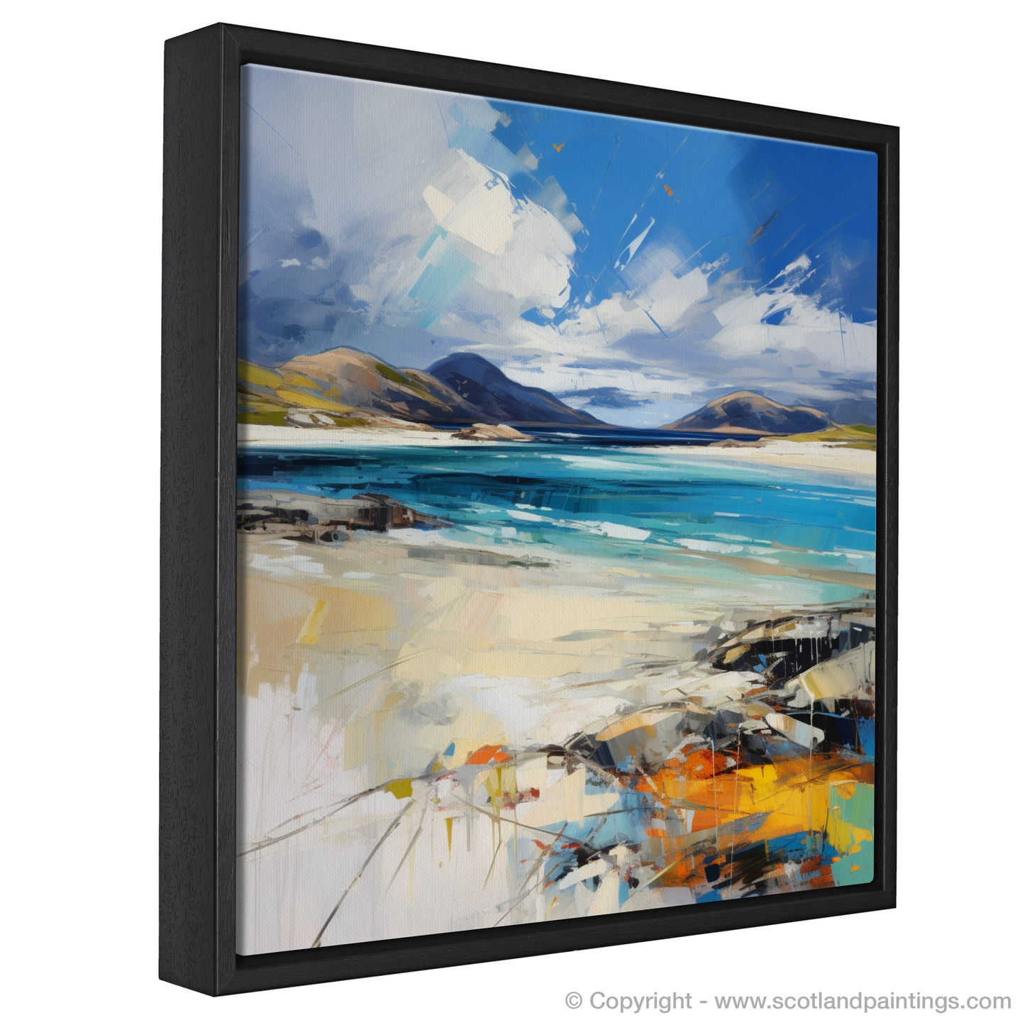 Painting and Art Print of Luskentyre Beach, Isle of Harris entitled "Wild Rhapsody of Luskentyre Beach".