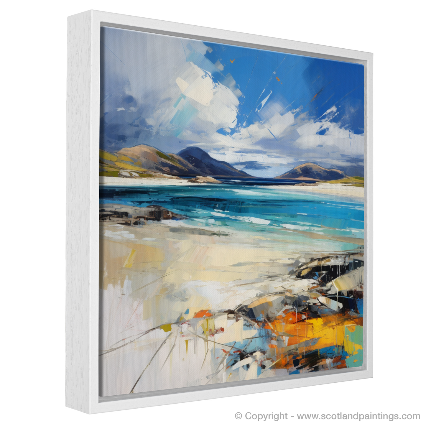 Painting and Art Print of Luskentyre Beach, Isle of Harris entitled "Wild Rhapsody of Luskentyre Beach".