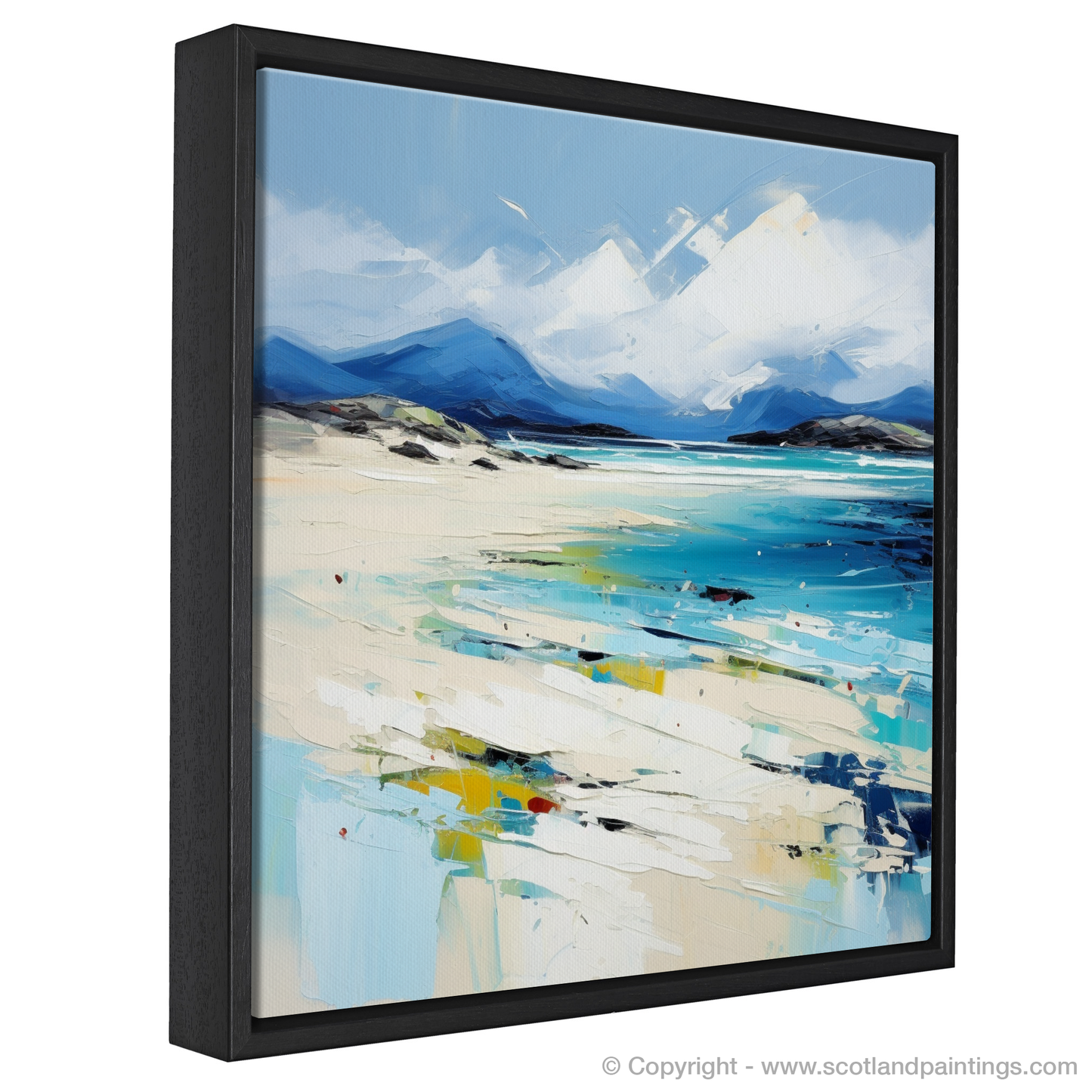 Painting and Art Print of Luskentyre Beach, Isle of Harris entitled "Luskentyre Beach Reverie: An Expressionist Homage to the Hebridean Coast".