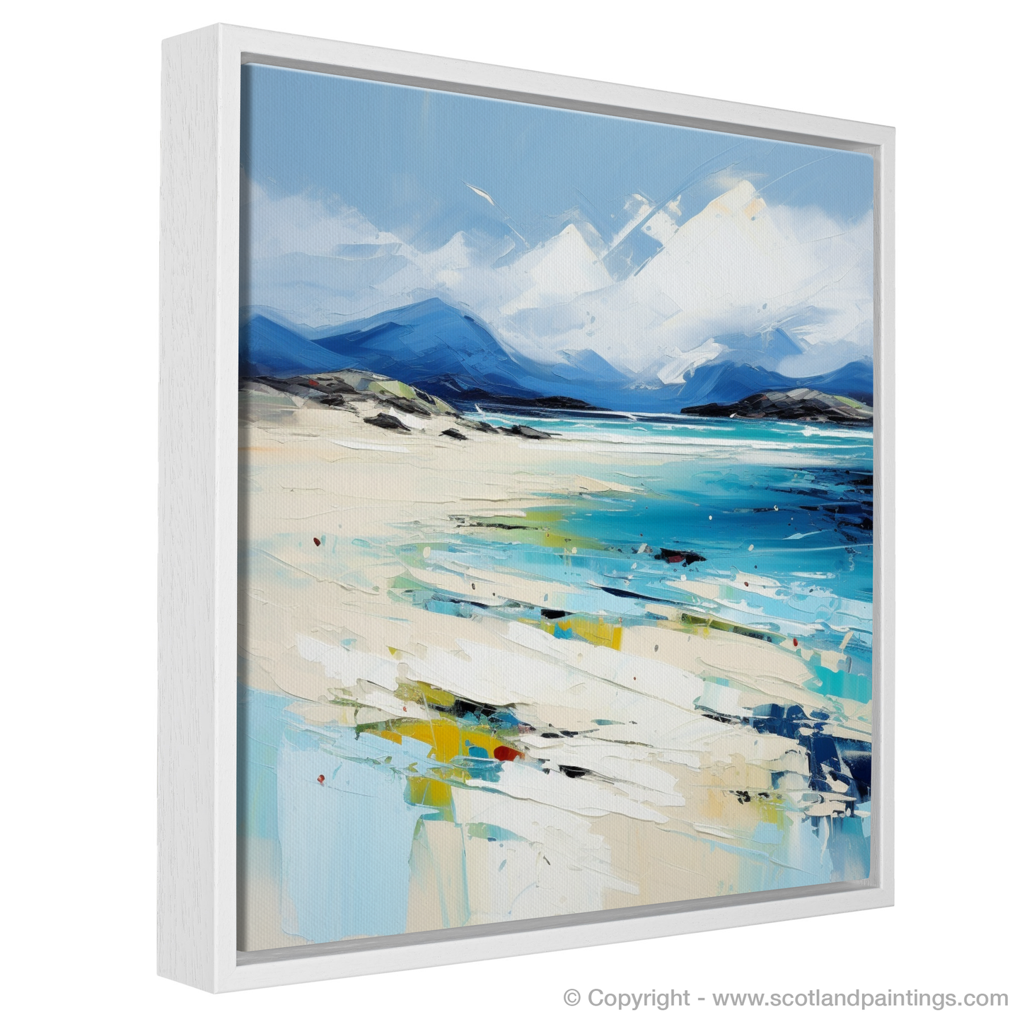 Painting and Art Print of Luskentyre Beach, Isle of Harris entitled "Luskentyre Beach Reverie: An Expressionist Homage to the Hebridean Coast".