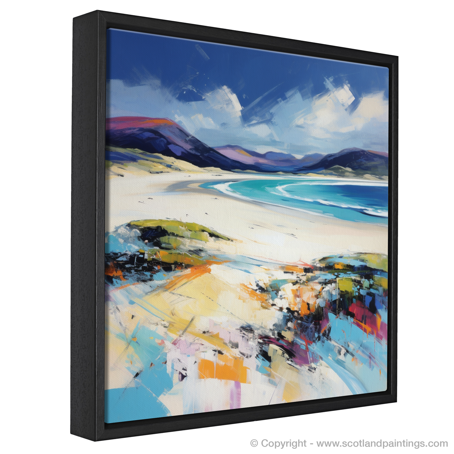 Painting and Art Print of Luskentyre Beach, Isle of Harris entitled "Luskentyre Beach: A Scottish Coastal Symphony".