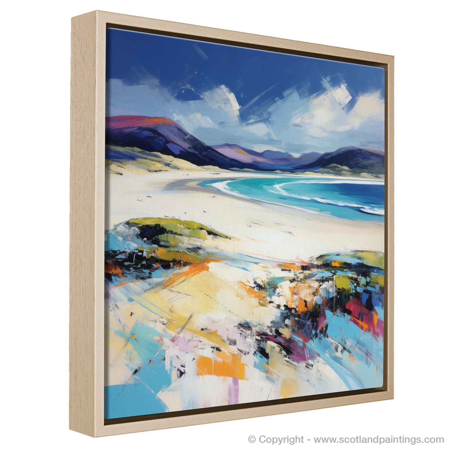 Painting and Art Print of Luskentyre Beach, Isle of Harris entitled "Luskentyre Beach: A Scottish Coastal Symphony".