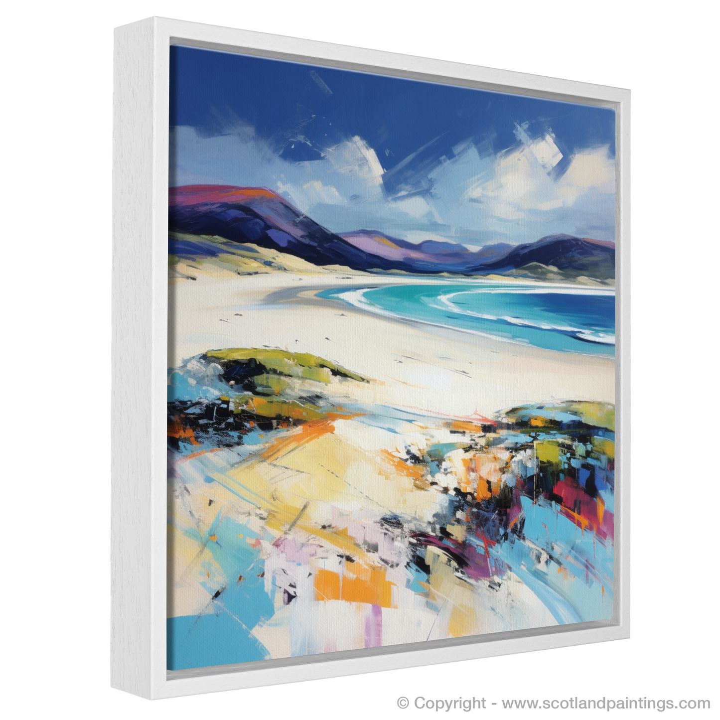 Painting and Art Print of Luskentyre Beach, Isle of Harris entitled "Luskentyre Beach: A Scottish Coastal Symphony".