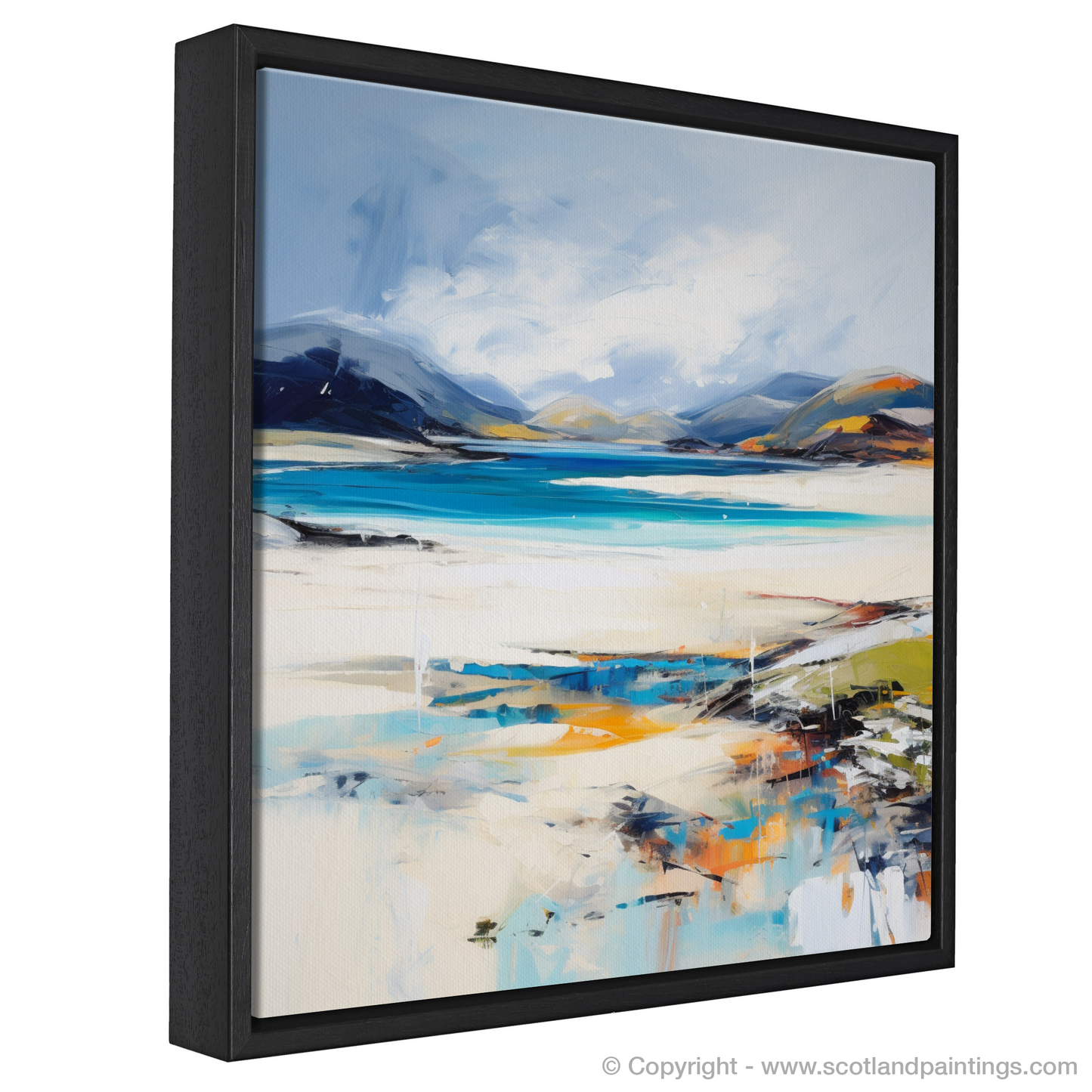 Painting and Art Print of Luskentyre Beach, Isle of Harris entitled "Luskentyre Beach: An Expressionist Ode to Scottish Shores".