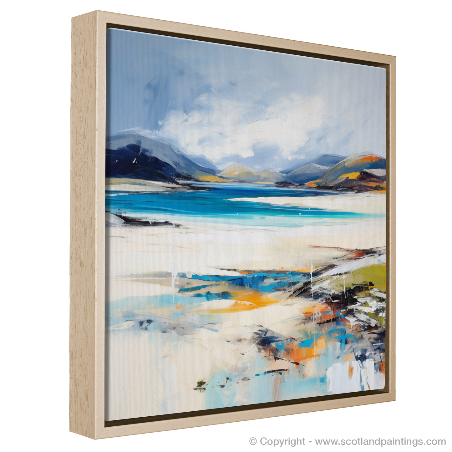 Painting and Art Print of Luskentyre Beach, Isle of Harris entitled "Luskentyre Beach: An Expressionist Ode to Scottish Shores".