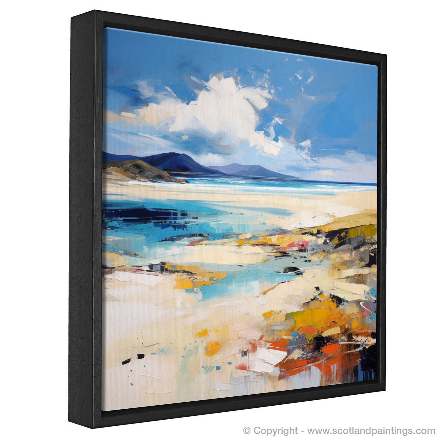 Painting and Art Print of Luskentyre Beach, Isle of Harris entitled "Vibrant Shores of Luskentyre Beach".