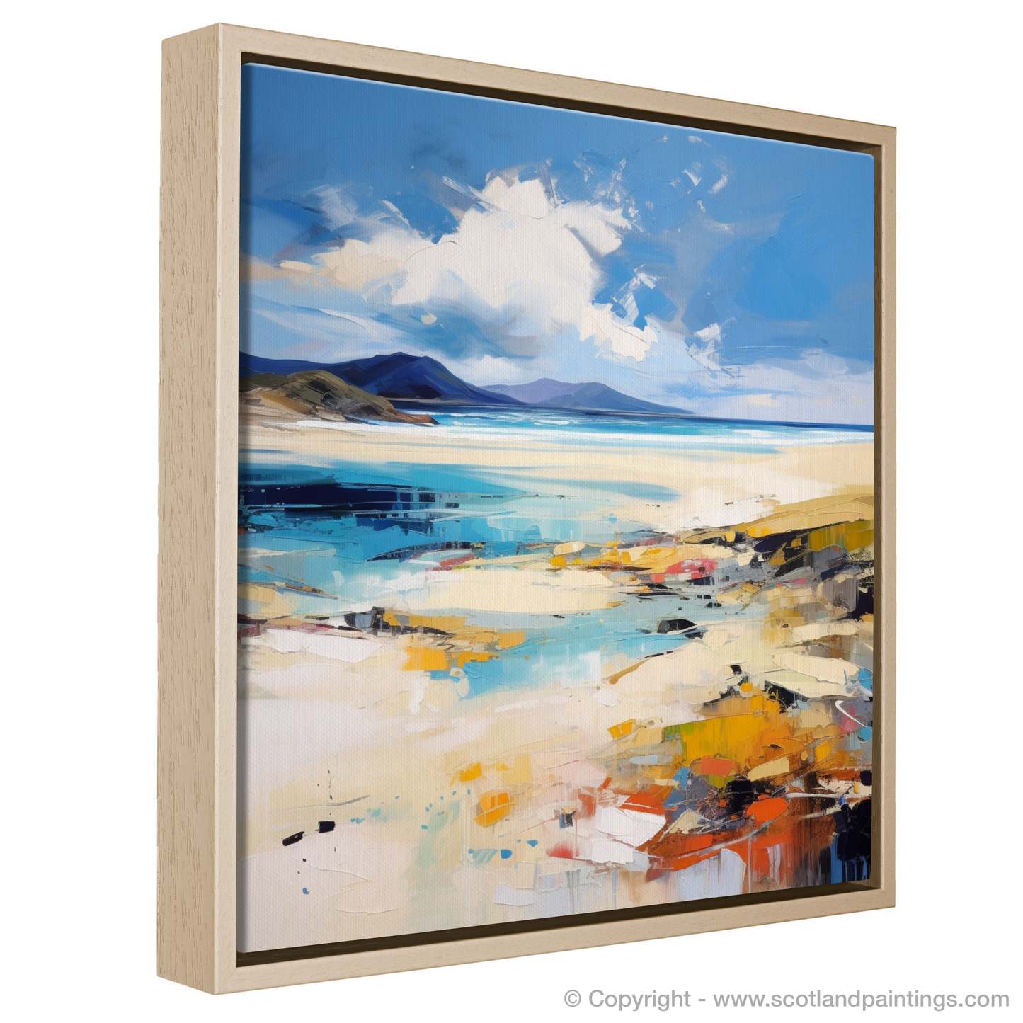 Painting and Art Print of Luskentyre Beach, Isle of Harris entitled "Vibrant Shores of Luskentyre Beach".