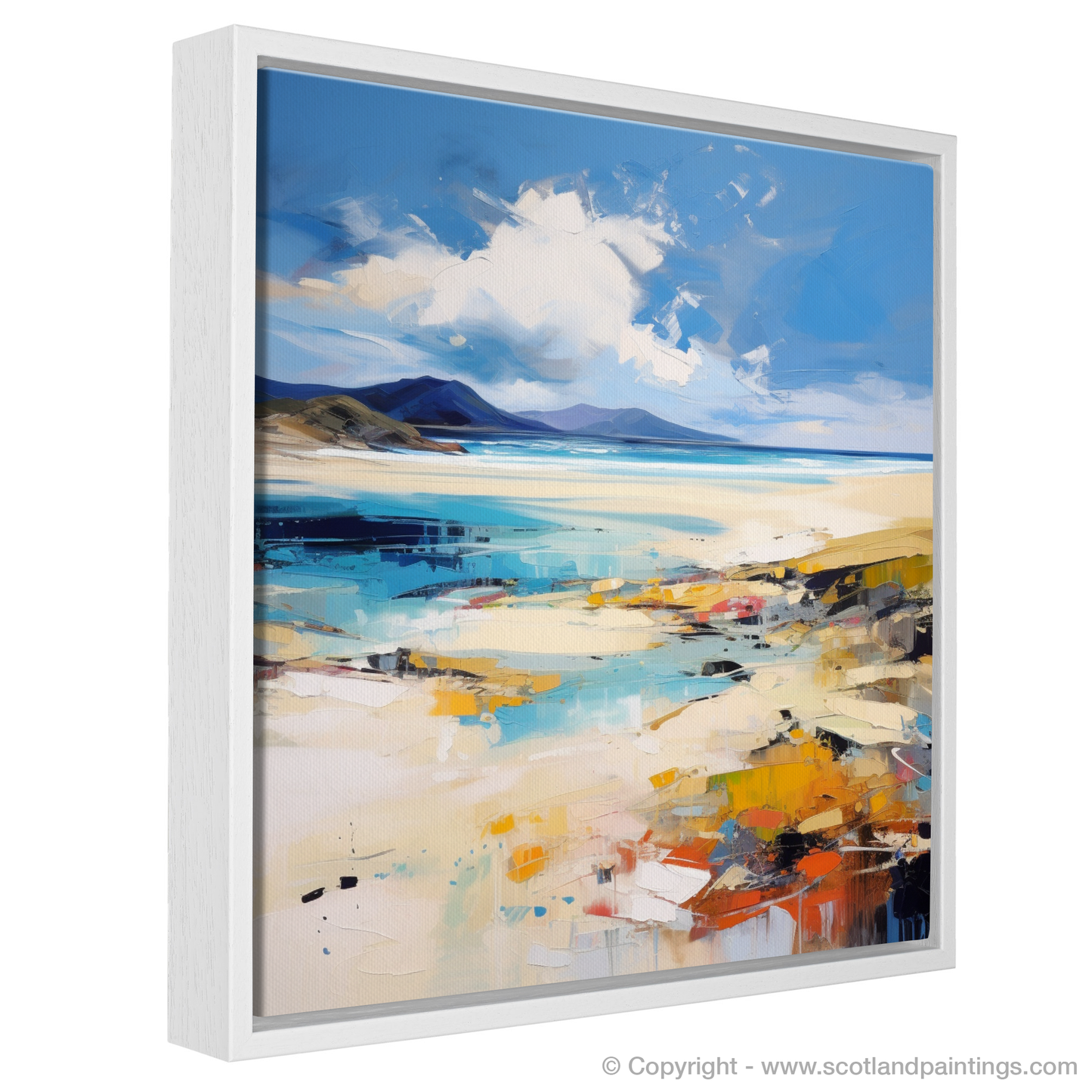 Painting and Art Print of Luskentyre Beach, Isle of Harris entitled "Vibrant Shores of Luskentyre Beach".