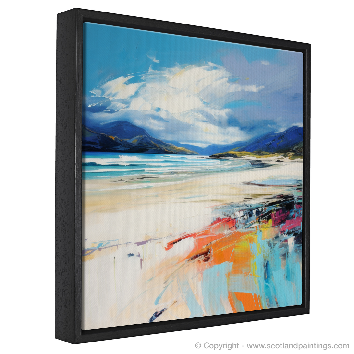 Painting and Art Print of Luskentyre Beach, Isle of Harris entitled "Wild Embrace of Luskentyre Beach".