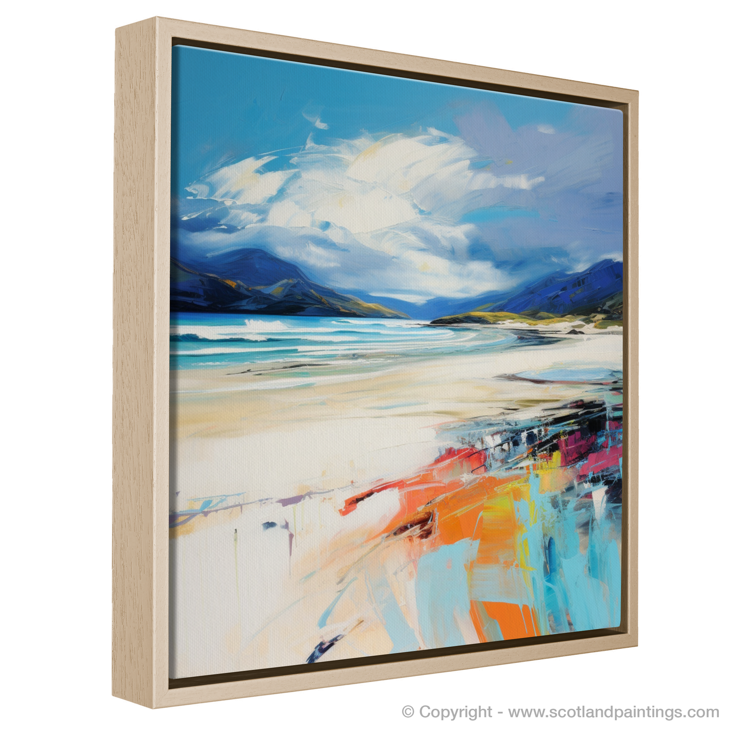 Painting and Art Print of Luskentyre Beach, Isle of Harris entitled "Wild Embrace of Luskentyre Beach".