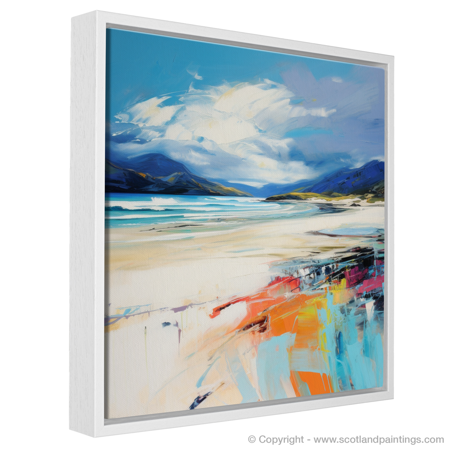 Painting and Art Print of Luskentyre Beach, Isle of Harris entitled "Wild Embrace of Luskentyre Beach".