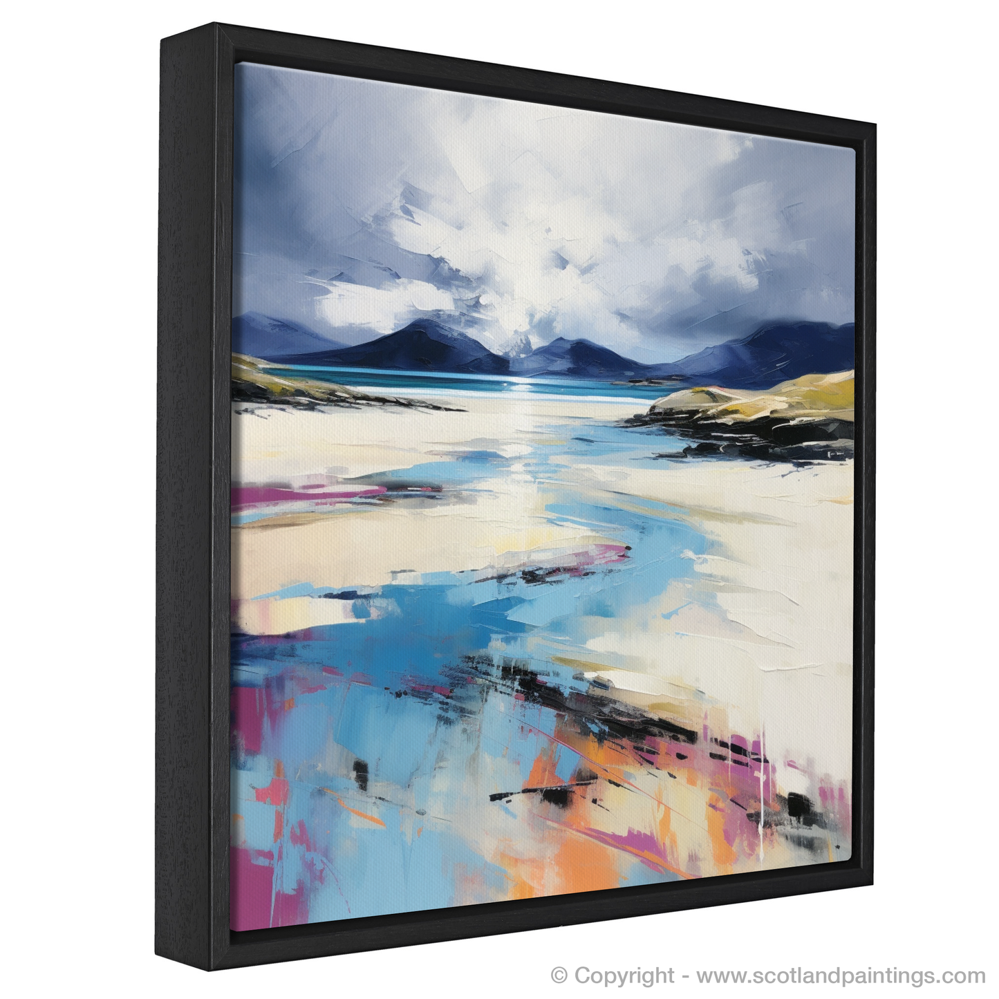 Painting and Art Print of Luskentyre Beach, Isle of Harris entitled "Luskentyre Beach Rhapsody: An Expressionist Journey".