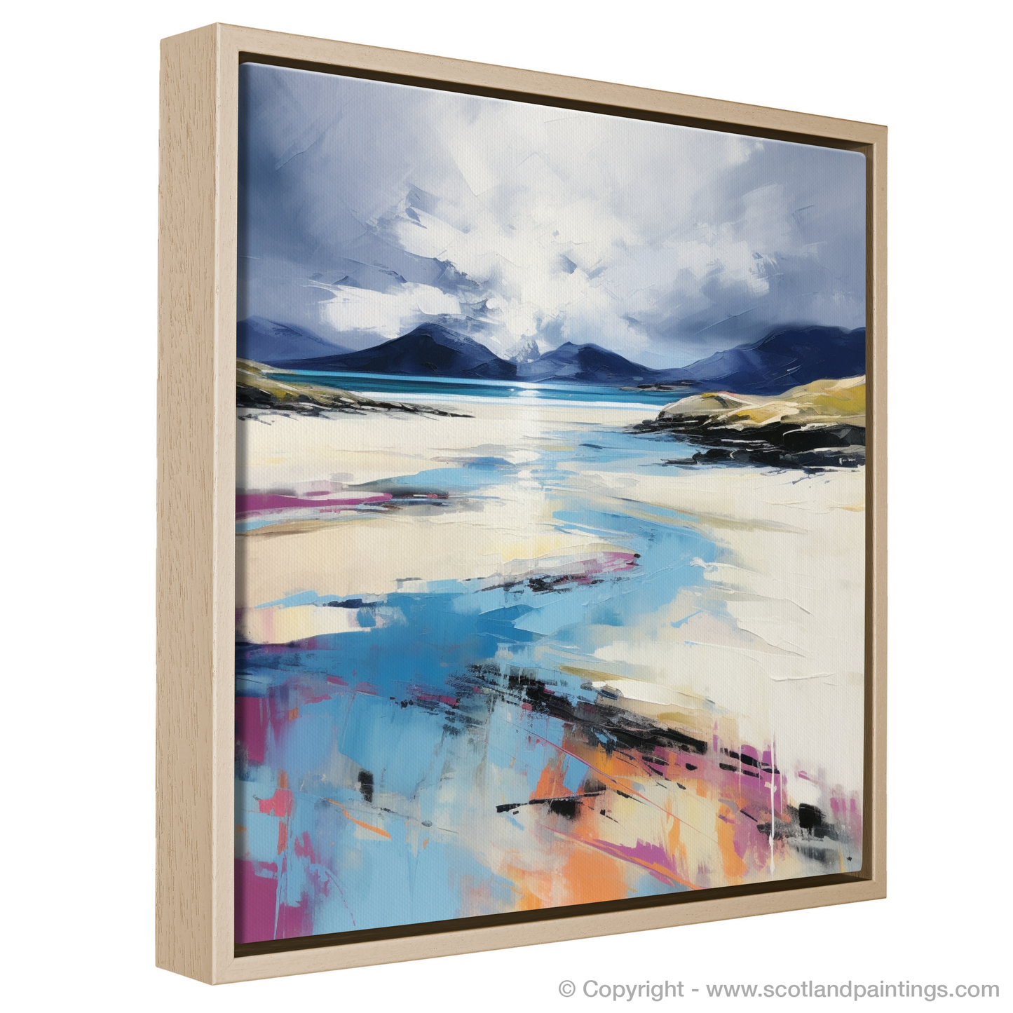 Painting and Art Print of Luskentyre Beach, Isle of Harris entitled "Luskentyre Beach Rhapsody: An Expressionist Journey".