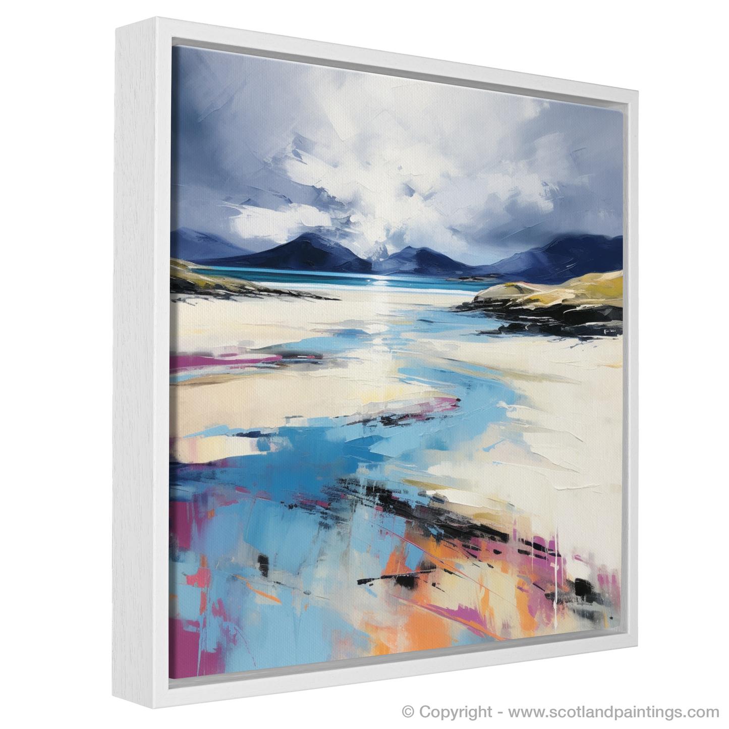 Painting and Art Print of Luskentyre Beach, Isle of Harris entitled "Luskentyre Beach Rhapsody: An Expressionist Journey".