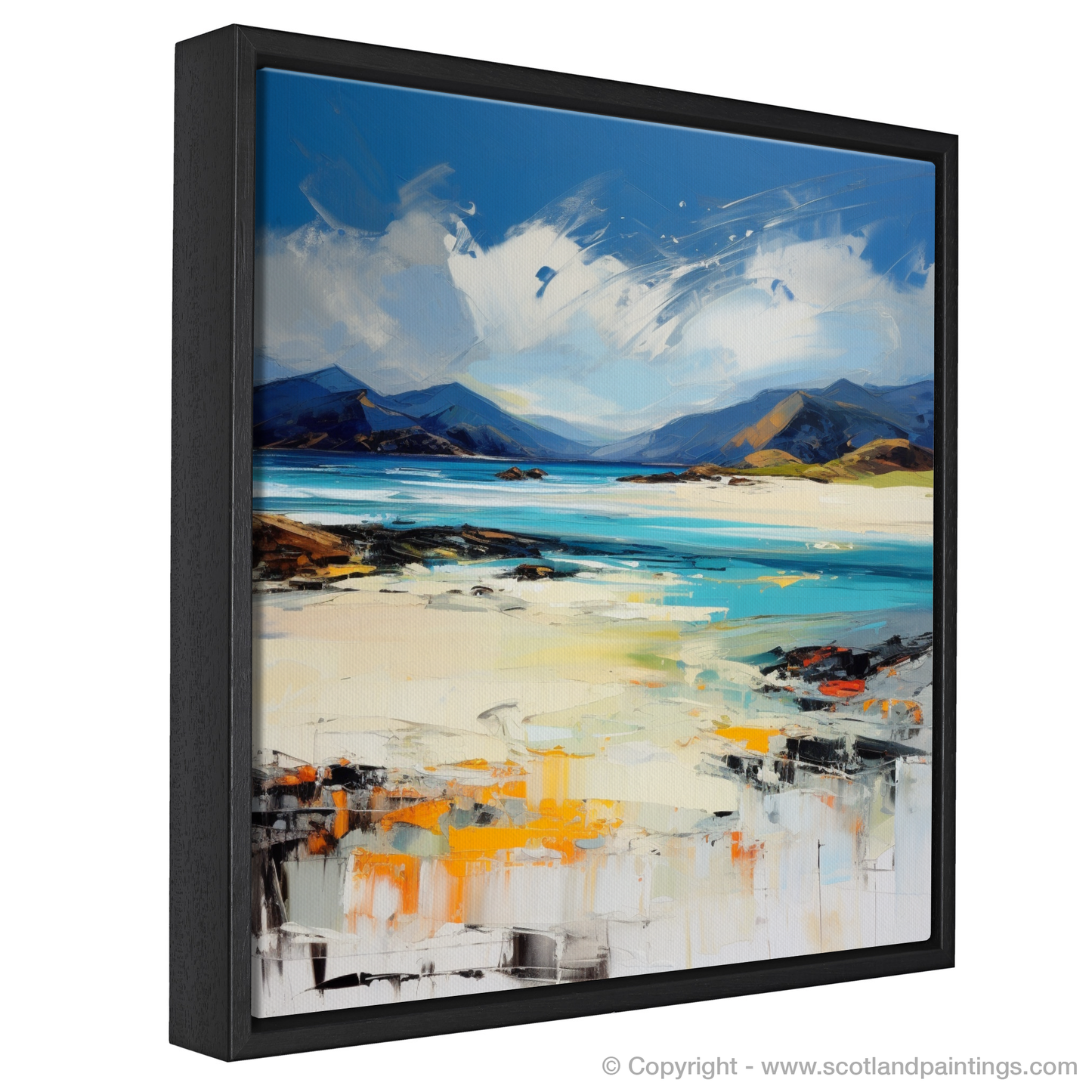 Painting and Art Print of Luskentyre Beach, Isle of Harris entitled "Luskentyre Beach Impressions: An Expressionist Ode to the Hebrides".