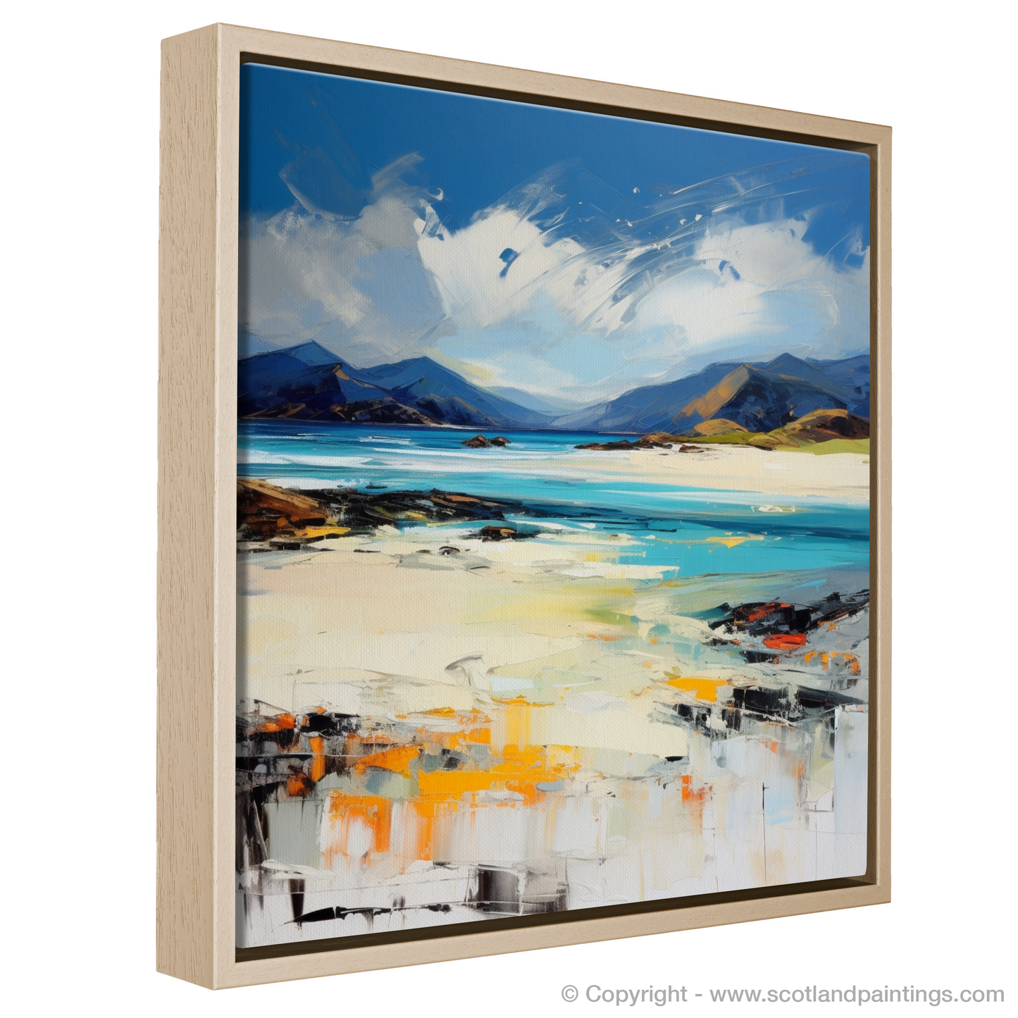 Painting and Art Print of Luskentyre Beach, Isle of Harris entitled "Luskentyre Beach Impressions: An Expressionist Ode to the Hebrides".