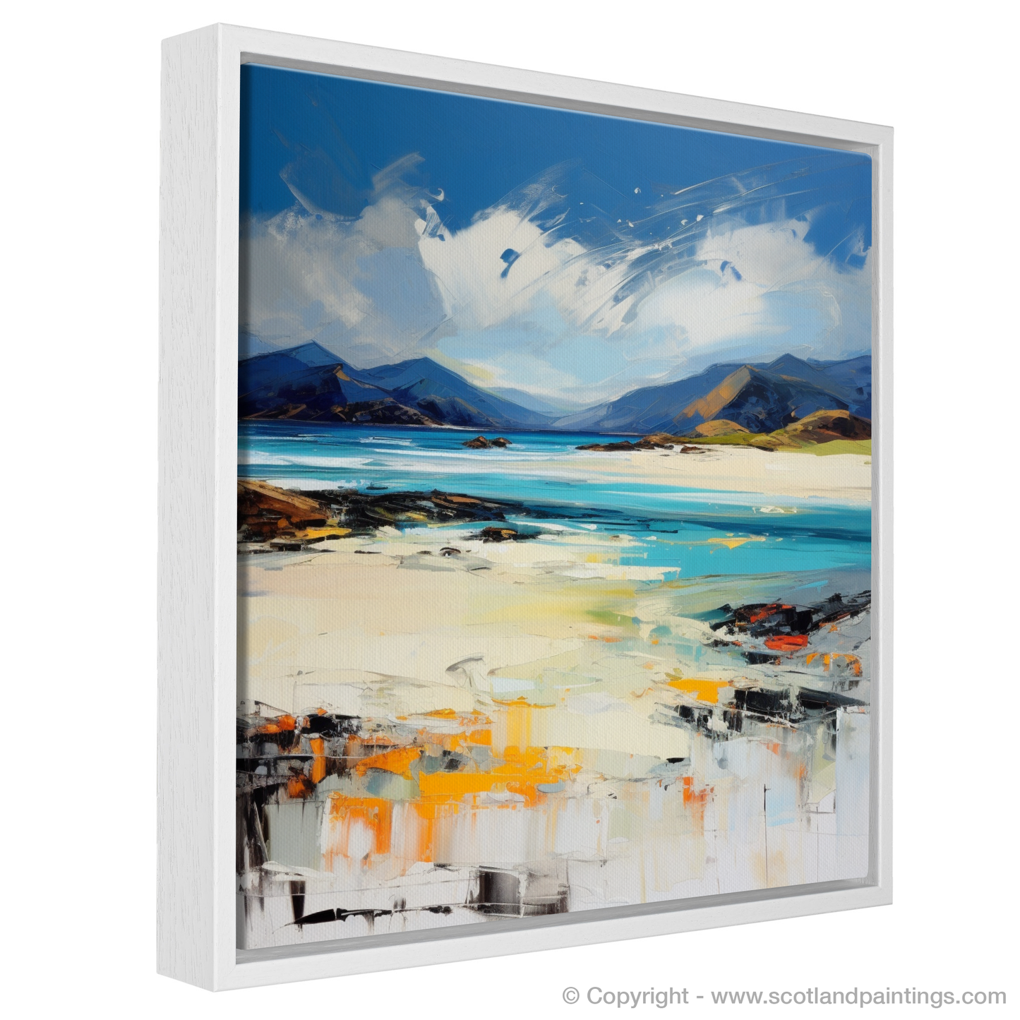 Painting and Art Print of Luskentyre Beach, Isle of Harris entitled "Luskentyre Beach Impressions: An Expressionist Ode to the Hebrides".