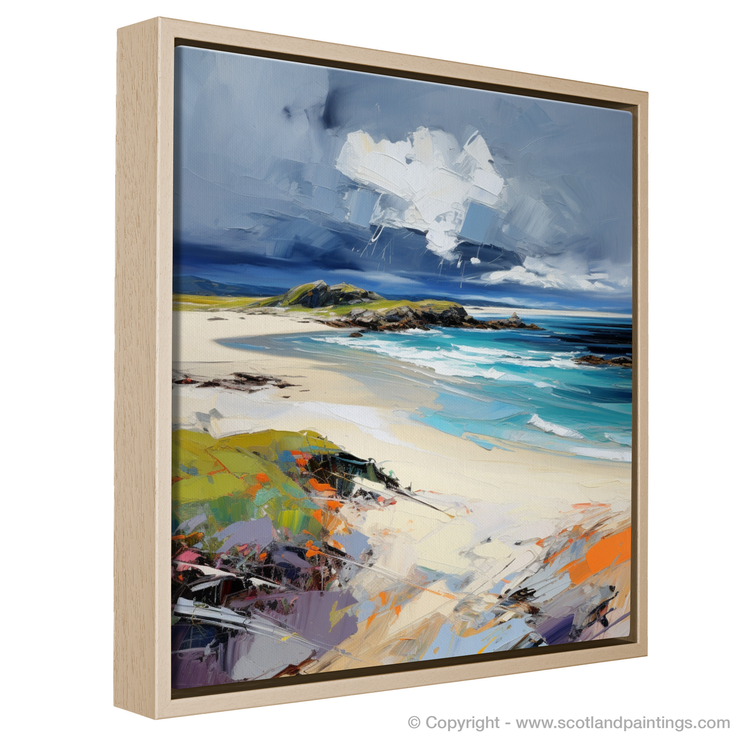 Painting and Art Print of Camusdarach Beach, Arisaig entitled "Wild Embrace of Camusdarach Beach".