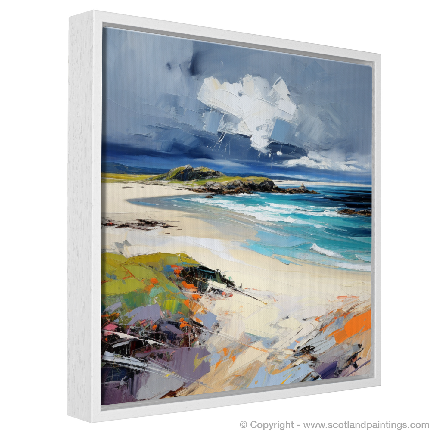 Painting and Art Print of Camusdarach Beach, Arisaig entitled "Wild Embrace of Camusdarach Beach".