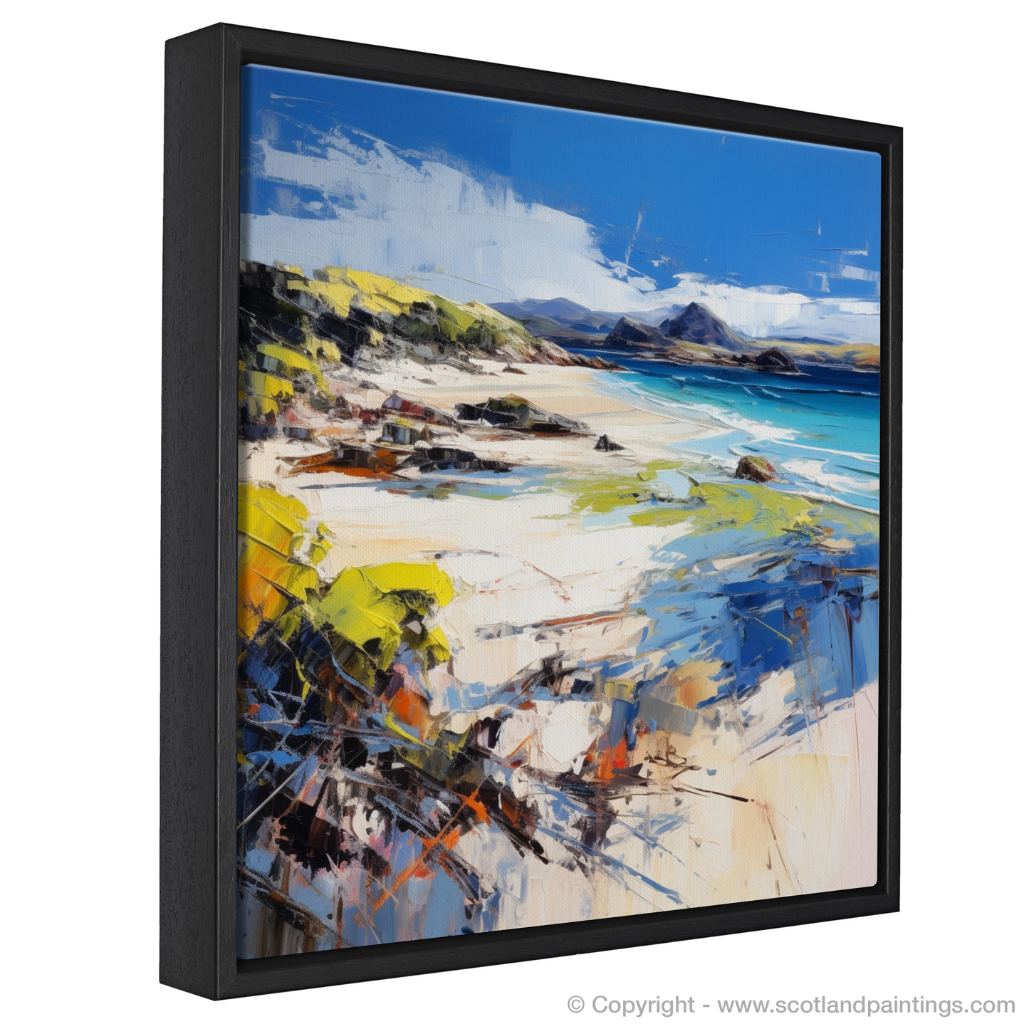 Painting and Art Print of Camusdarach Beach, Arisaig entitled "Windswept Serenity of Camusdarach Beach".