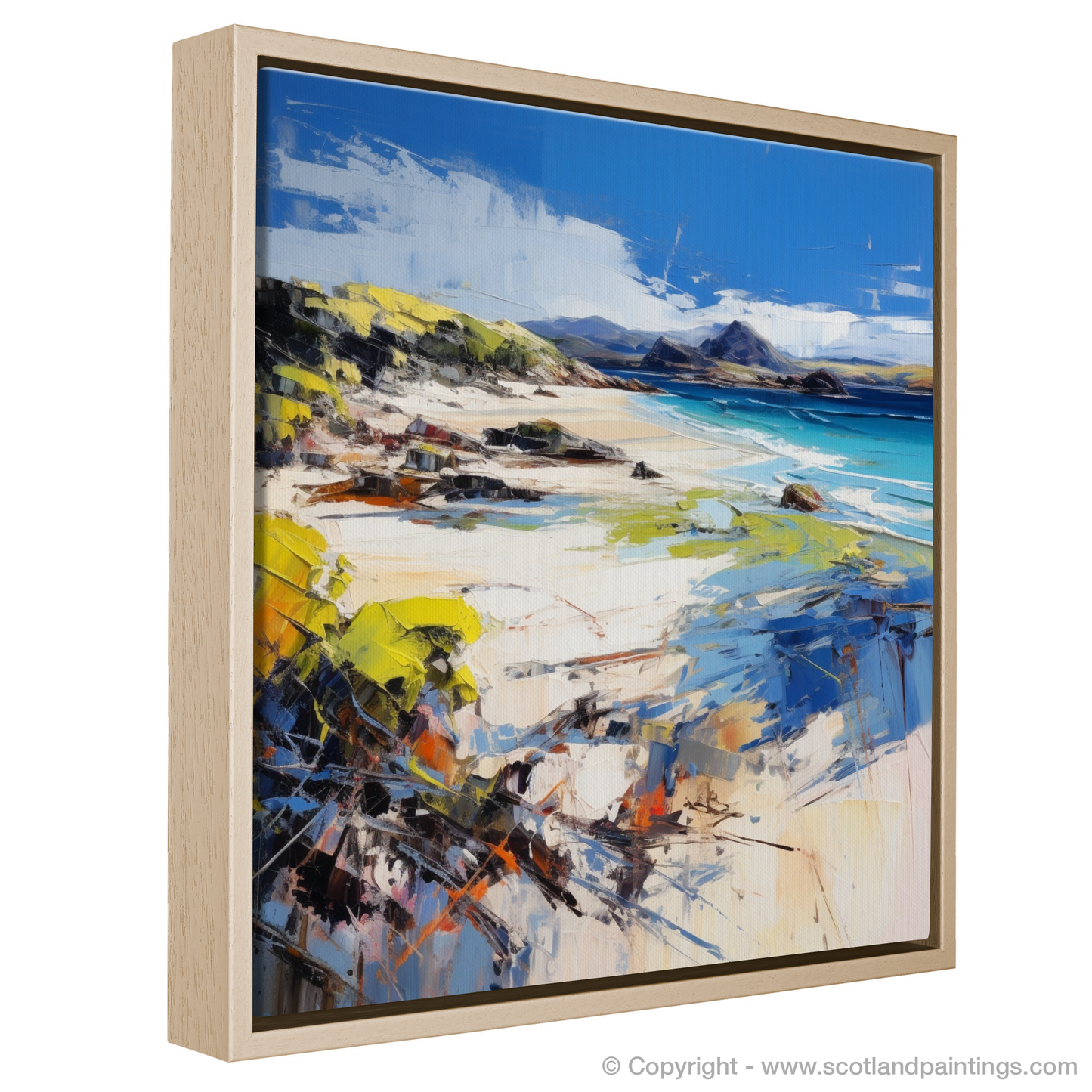 Painting and Art Print of Camusdarach Beach, Arisaig entitled "Windswept Serenity of Camusdarach Beach".