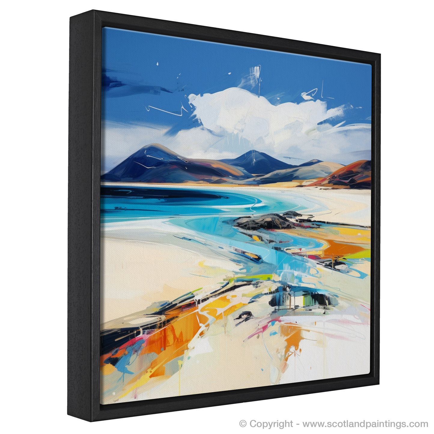 Painting and Art Print of Luskentyre Beach, Isle of Harris entitled "Wild Spirit of Luskentyre: An Expressionist Ode to Scottish Shores".