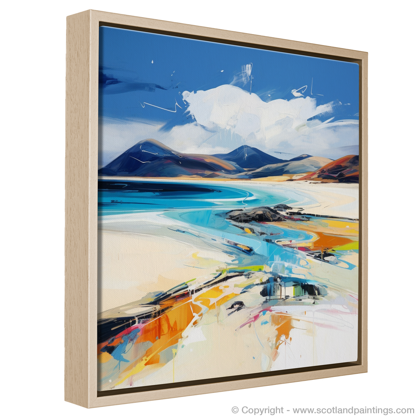 Painting and Art Print of Luskentyre Beach, Isle of Harris entitled "Wild Spirit of Luskentyre: An Expressionist Ode to Scottish Shores".