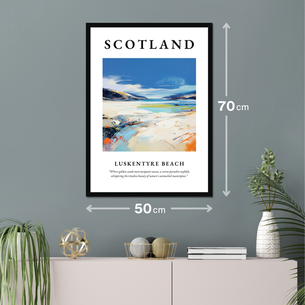 Poster of Luskentyre Beach hanging on a wall