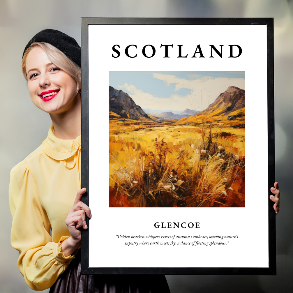 Person holding a poster of Glencoe