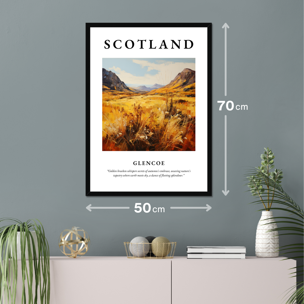 Poster of Glencoe hanging on a wall