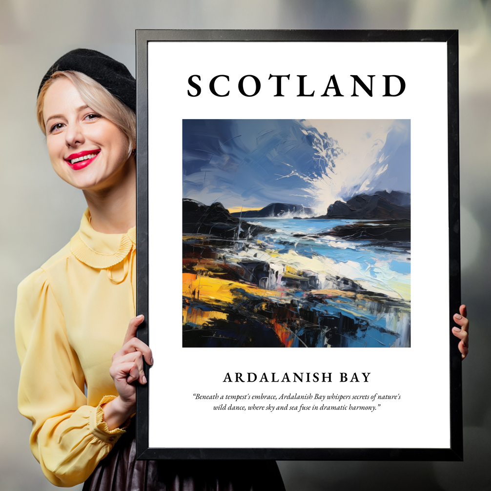 Person holding a poster of Ardalanish Bay