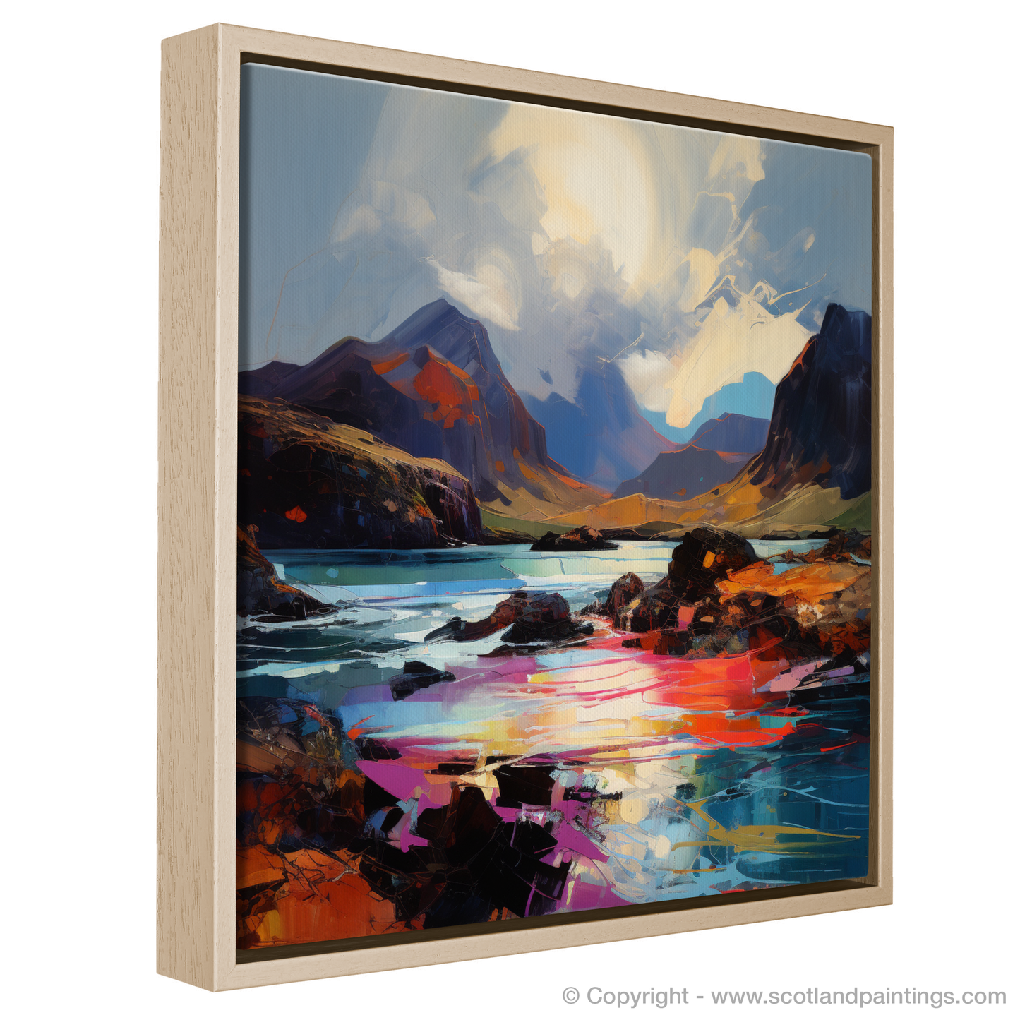Painting and Art Print of Isle of Rum, Inner Hebrides. Isle of Rum Dreamscape: An Expressionist Ode to Scotland's Wild Terrain.