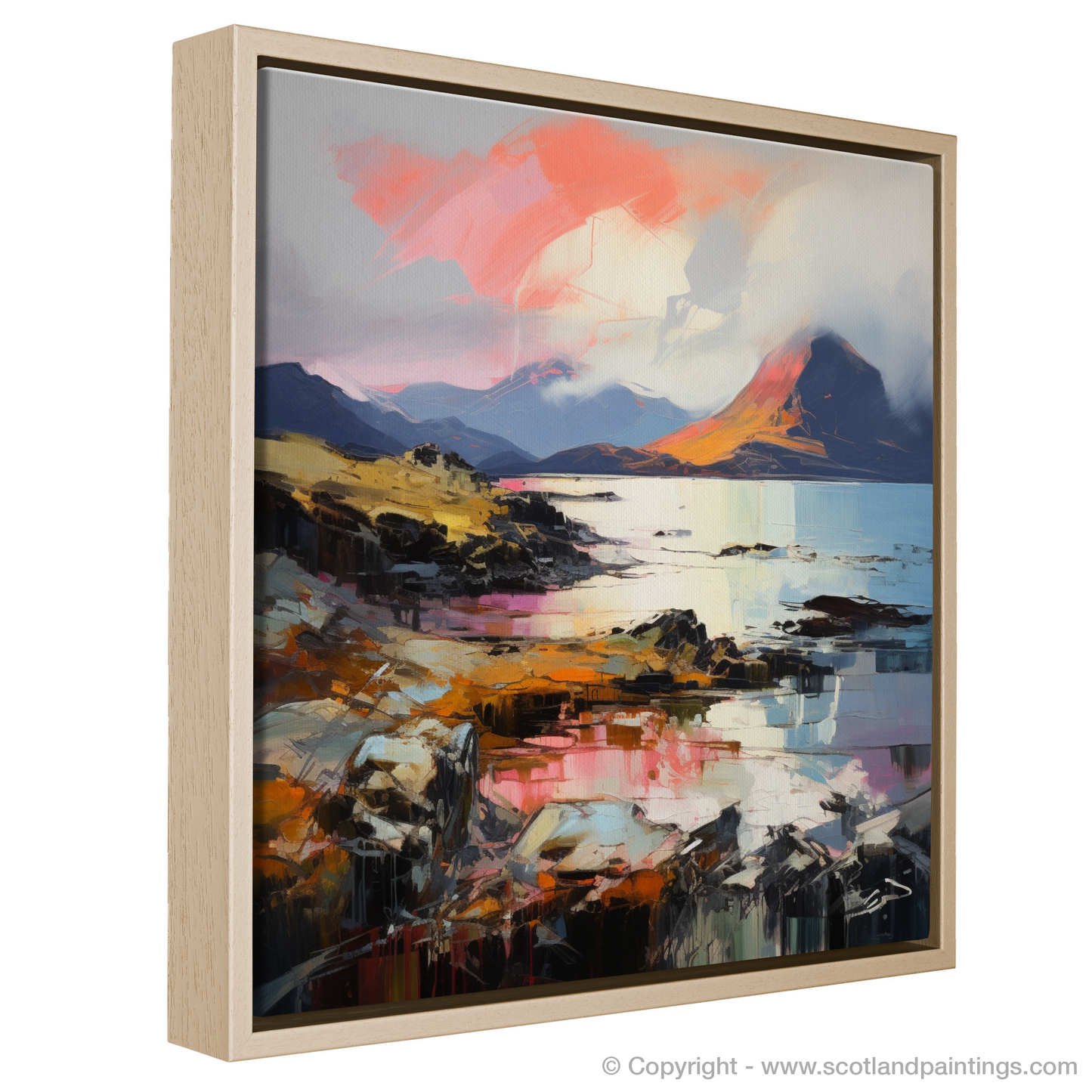 Painting and Art Print of Isle of Rum, Inner Hebrides. Captivating Rum: An Expressionist Ode to Scotland's Wild Terrain.