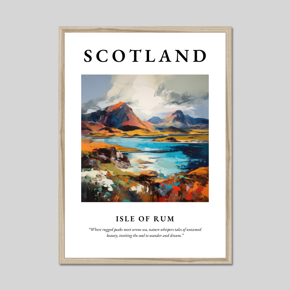 Poster in a natural frame with the word Scotland