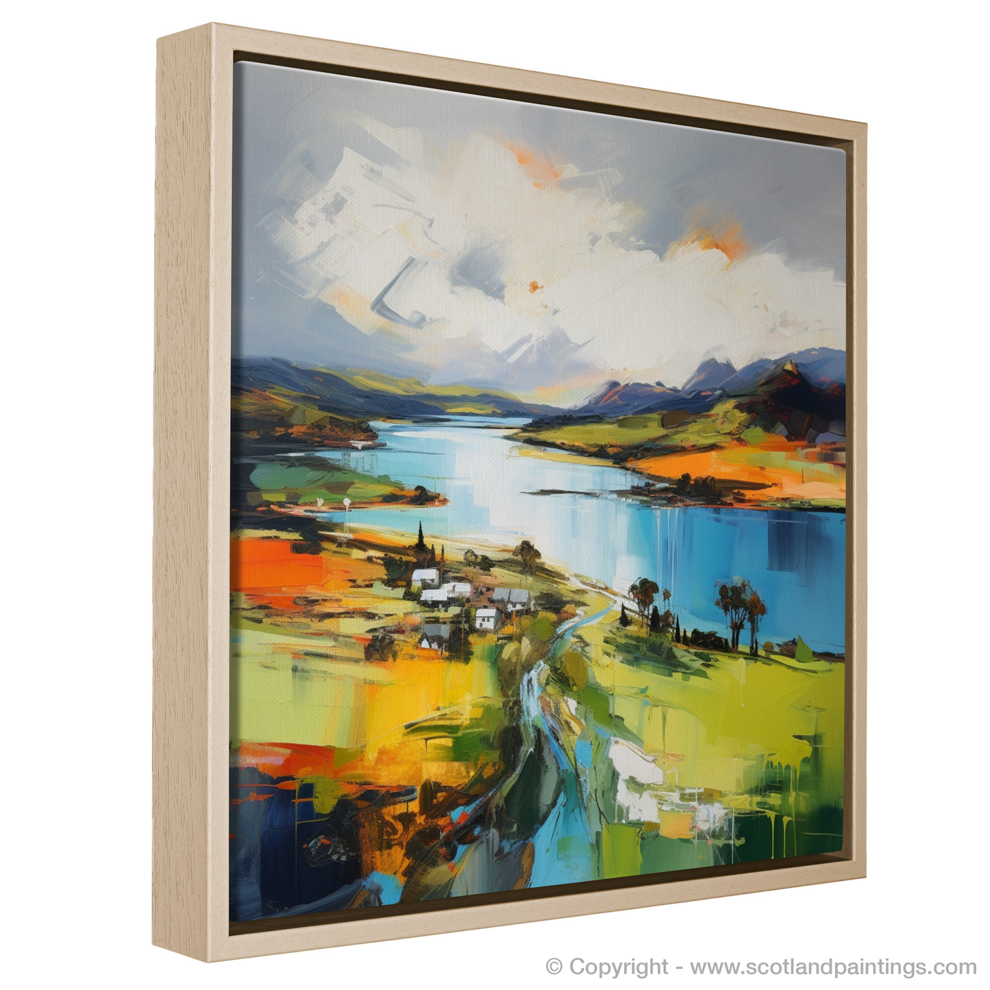 Painting and Art Print of Loch Leven, Perth and Kinross entitled "Loch Leven Rhapsody in Expressionist Hues".