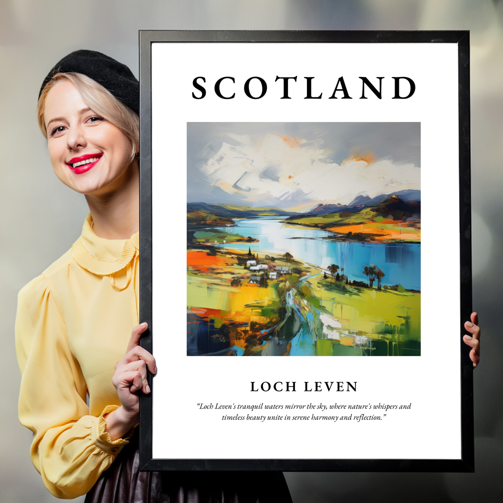 Person holding a poster of Loch Leven