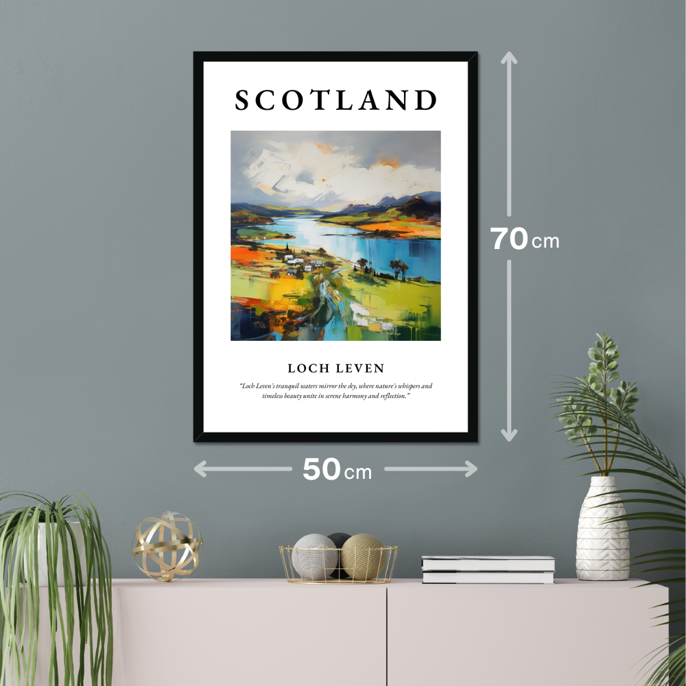 Poster of Loch Leven hanging on a wall