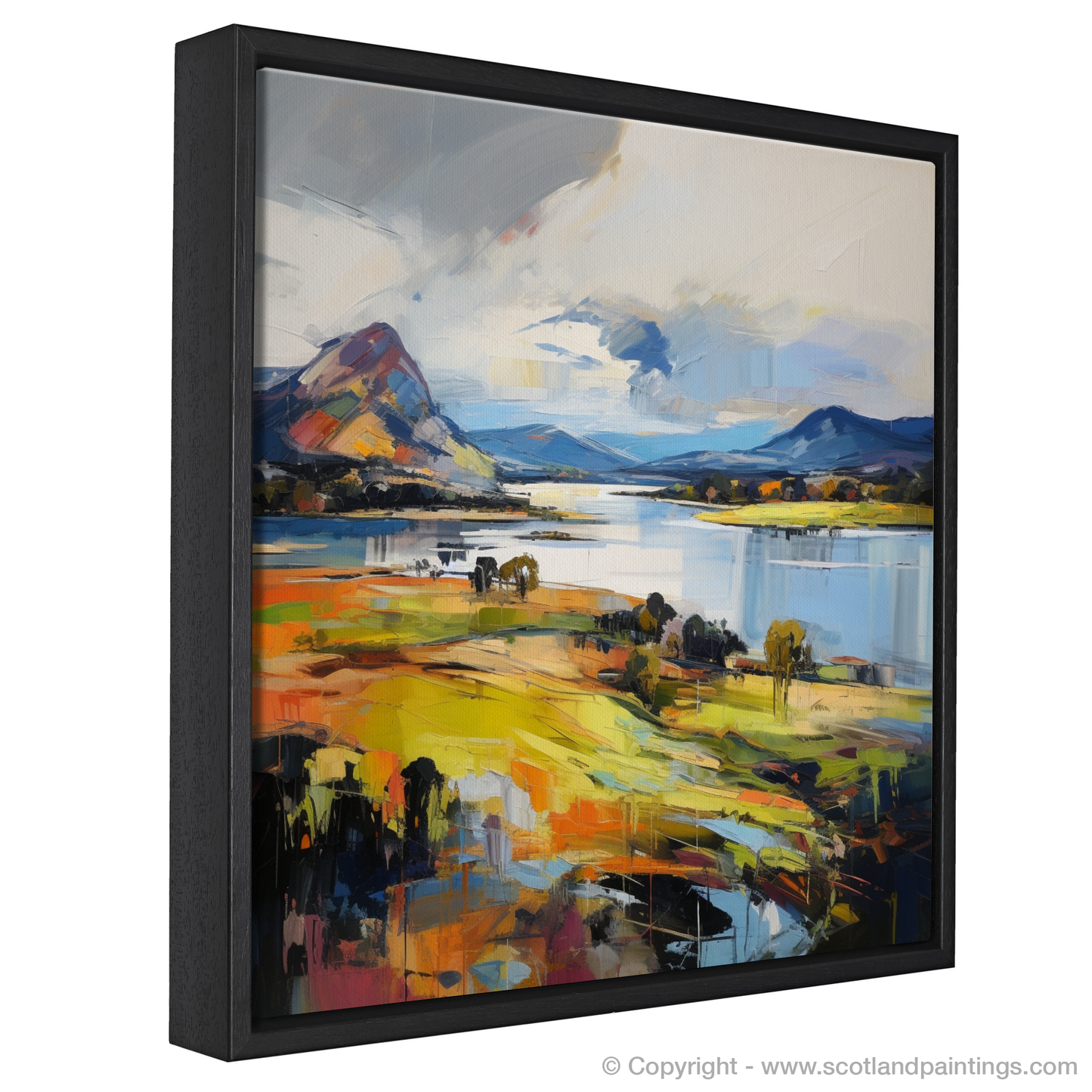 Painting and Art Print of Loch Leven, Perth and Kinross entitled "Loch Leven Unleashed: An Expressionist Ode to Scotland's Wild Beauty".