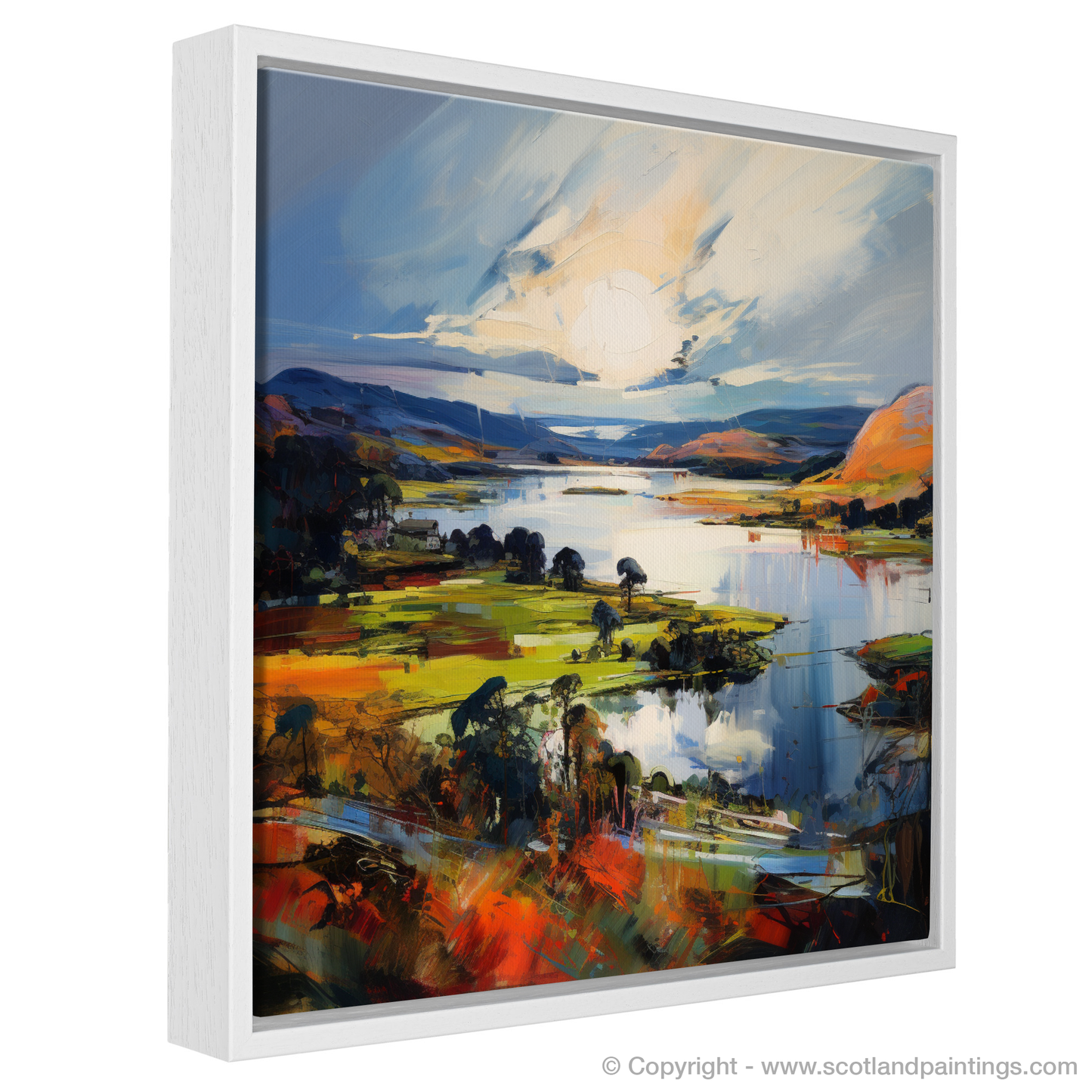 Painting and Art Print of Loch Leven, Perth and Kinross entitled "Loch Leven in Expressionist Hues".