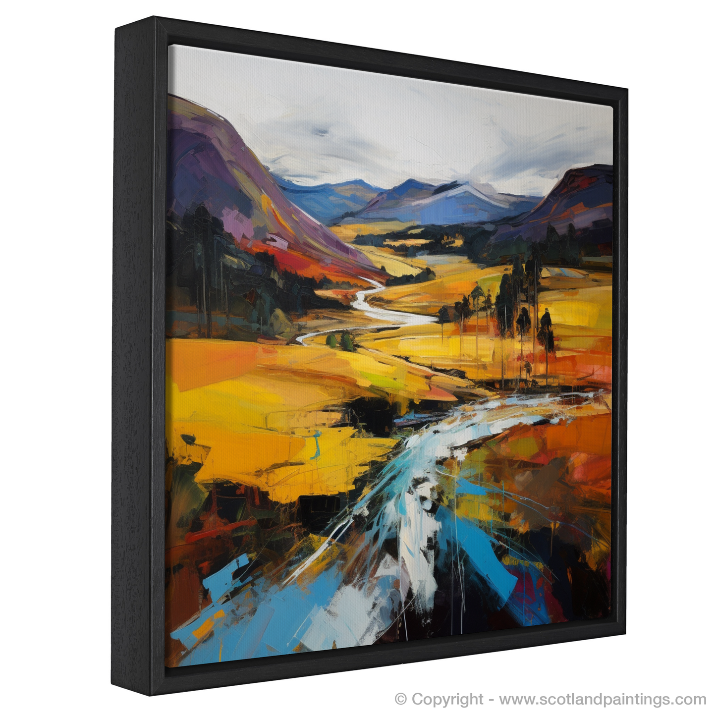 Painting and Art Print of Glen Feshie, Highlands entitled "Vibrant Emotions of Glen Feshie".